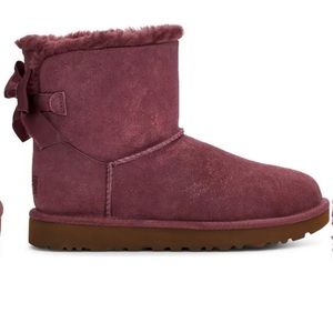 UGG mini Bailey bow Glimmer Faux Fur lined boot.